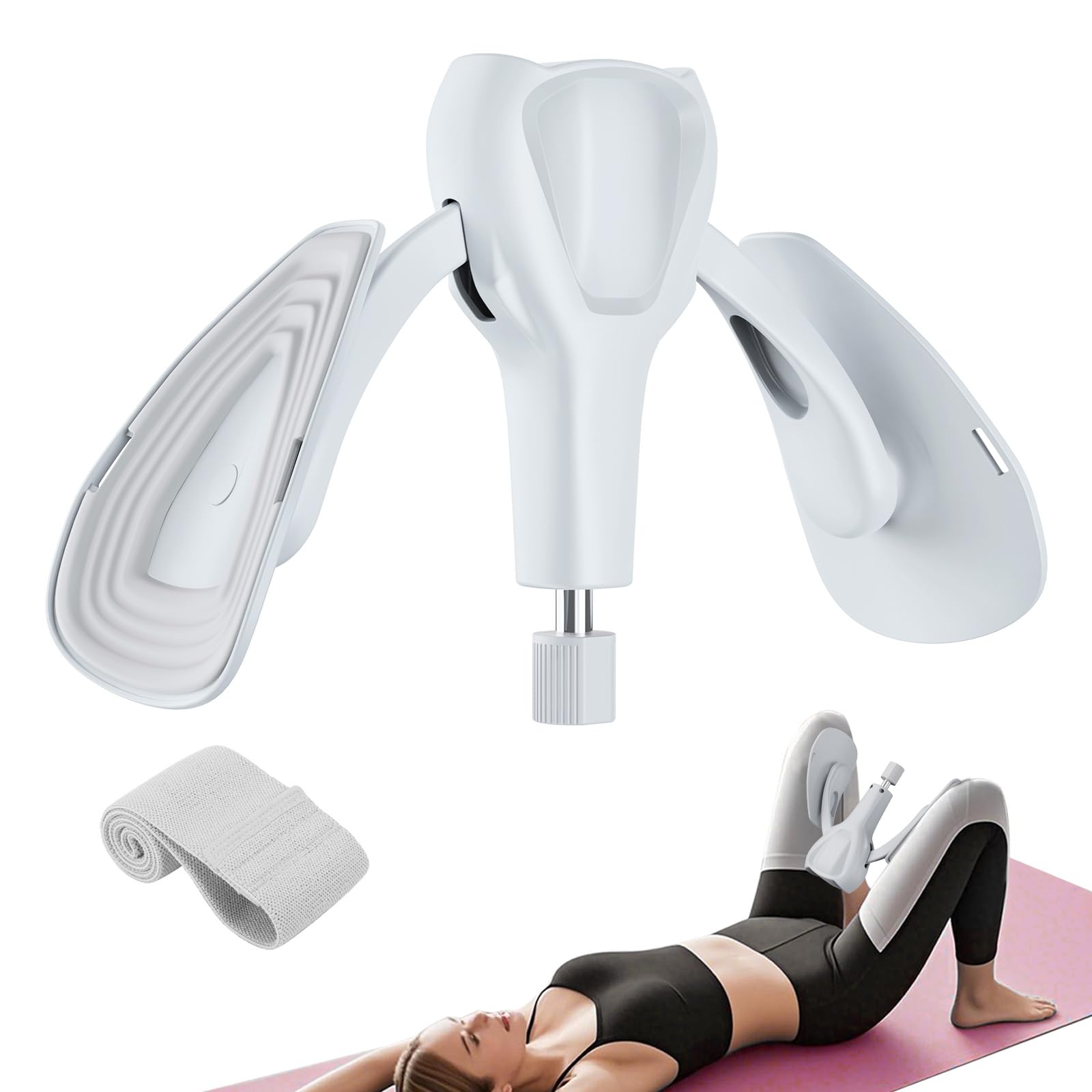Dispositivo de Ejercicio del Suelo Pélvico, Entrenador Ajustable de Kegel de 77 LB para Pierna Interior y Cadera, Equipamiento de Entrenamiento en Casa para Hombres y Mujeres, con Banda