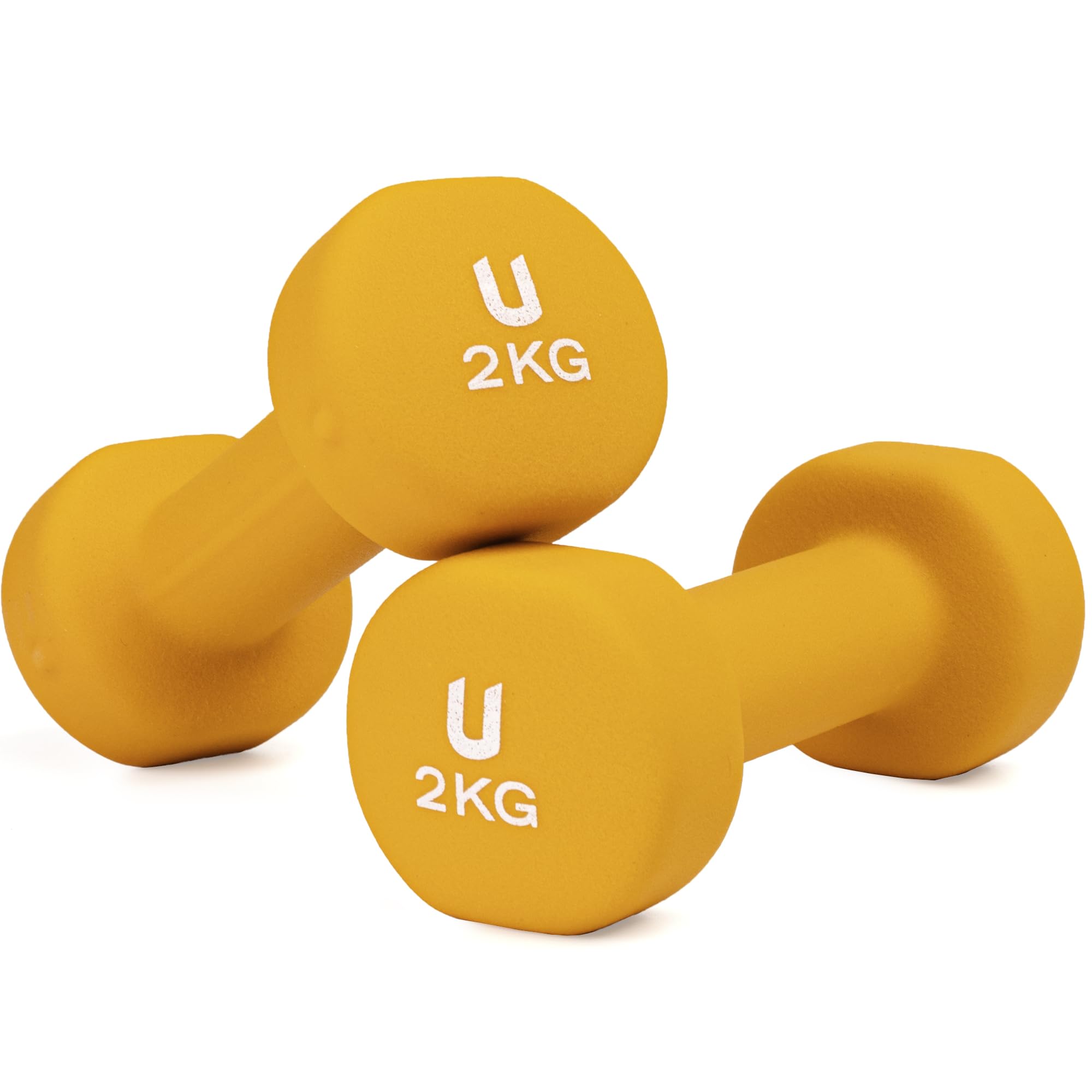 unycos - Non-slip dumbbells and dumbbells: Iron | Neoprene: from 1 kg to 10 kg - Soft to the touch for men and women, ergonomic design, anti-rolling, home gym, fitness