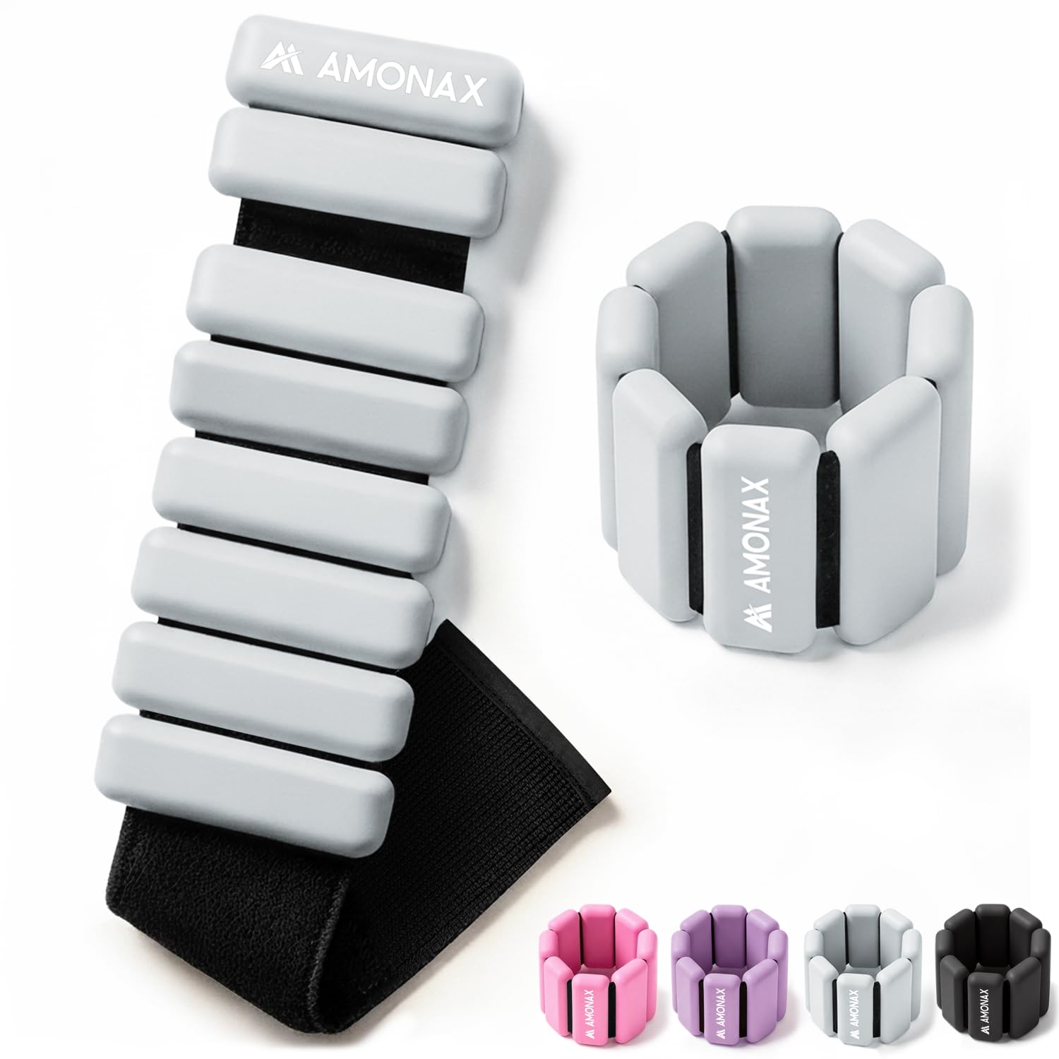 Amonax Adjustable Ankle Weights, Ankle Weights Gym Ankle Weights for Women and Men, 2 x 0.5 kg/1 kg Ankle Weights, Pilates Wrist Weights and Ankle Weights for Yoga, Dance