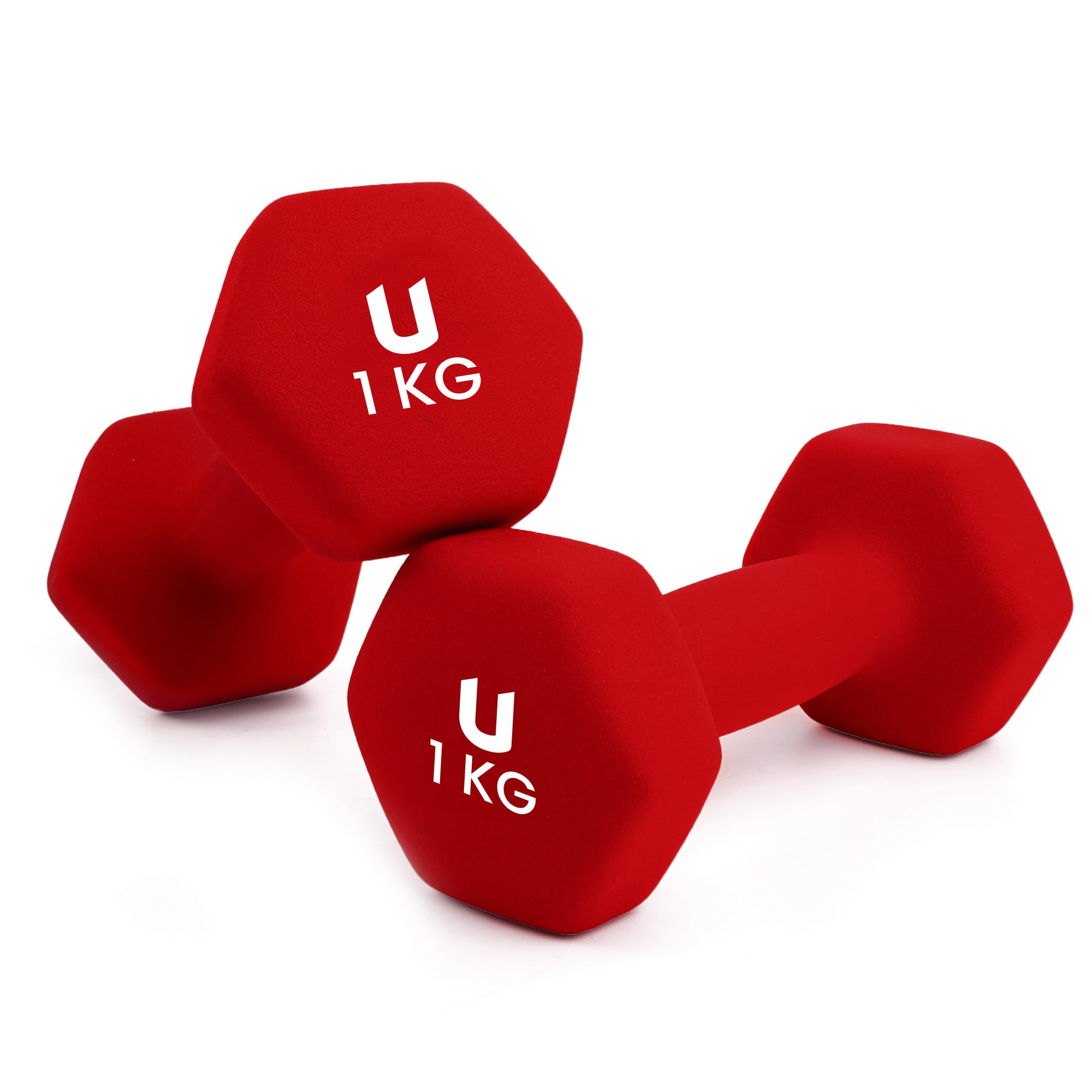 unycos - Non-slip dumbbells and dumbbells: Iron | Neoprene: from 1 kg to 10 kg - Soft to the touch for men and women, ergonomic design, anti-rolling, home gym, fitness