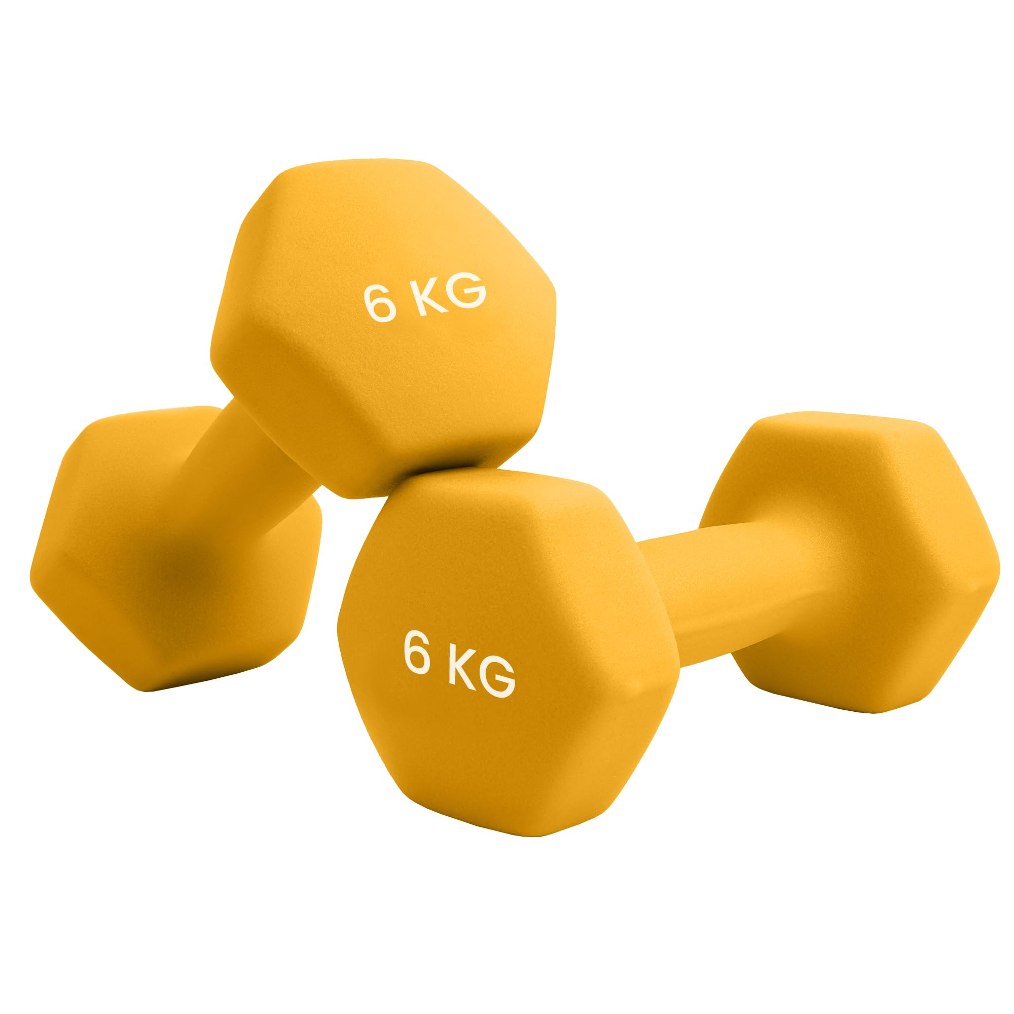 unycos - Non-slip dumbbells and dumbbells: Iron | Neoprene: from 1 kg to 10 kg - Soft to the touch for men and women, ergonomic design, anti-rolling, home gym, fitness