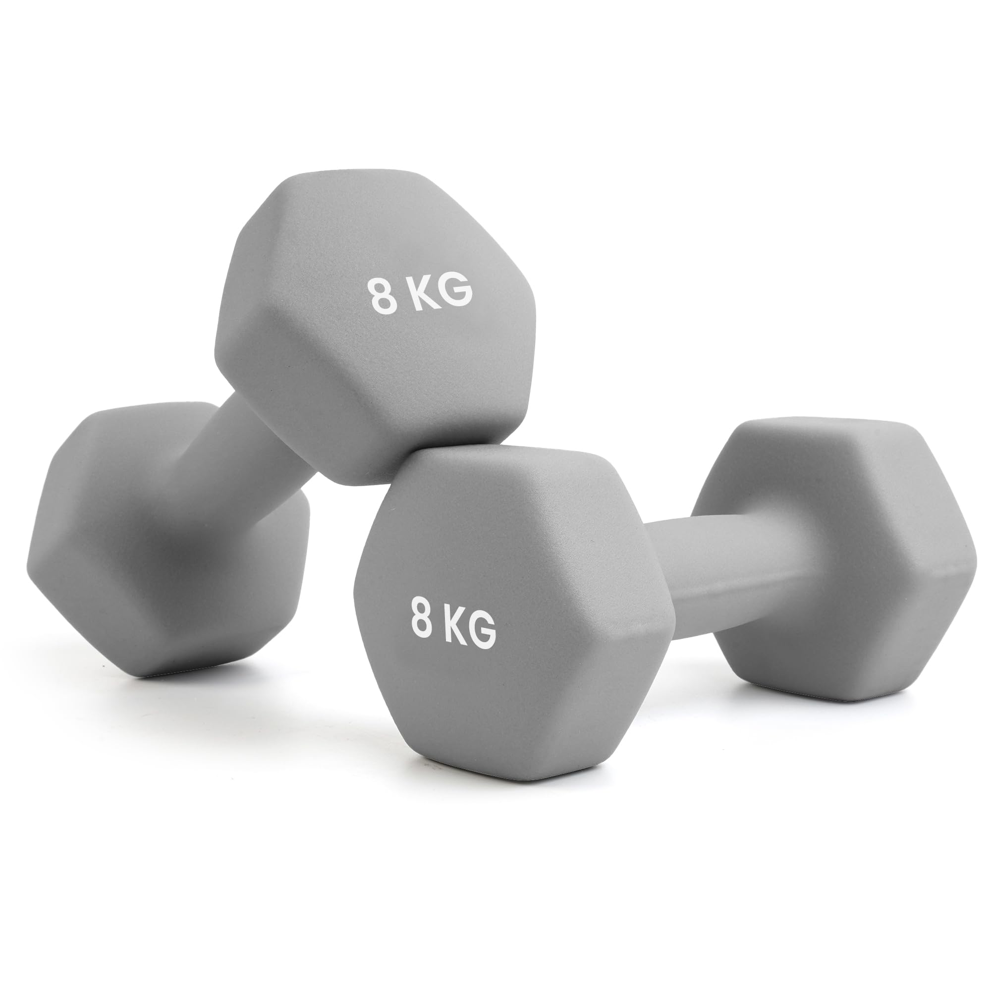 unycos - Non-slip dumbbells and dumbbells: Iron | Neoprene: from 1 kg to 10 kg - Soft to the touch for men and women, ergonomic design, anti-rolling, home gym, fitness