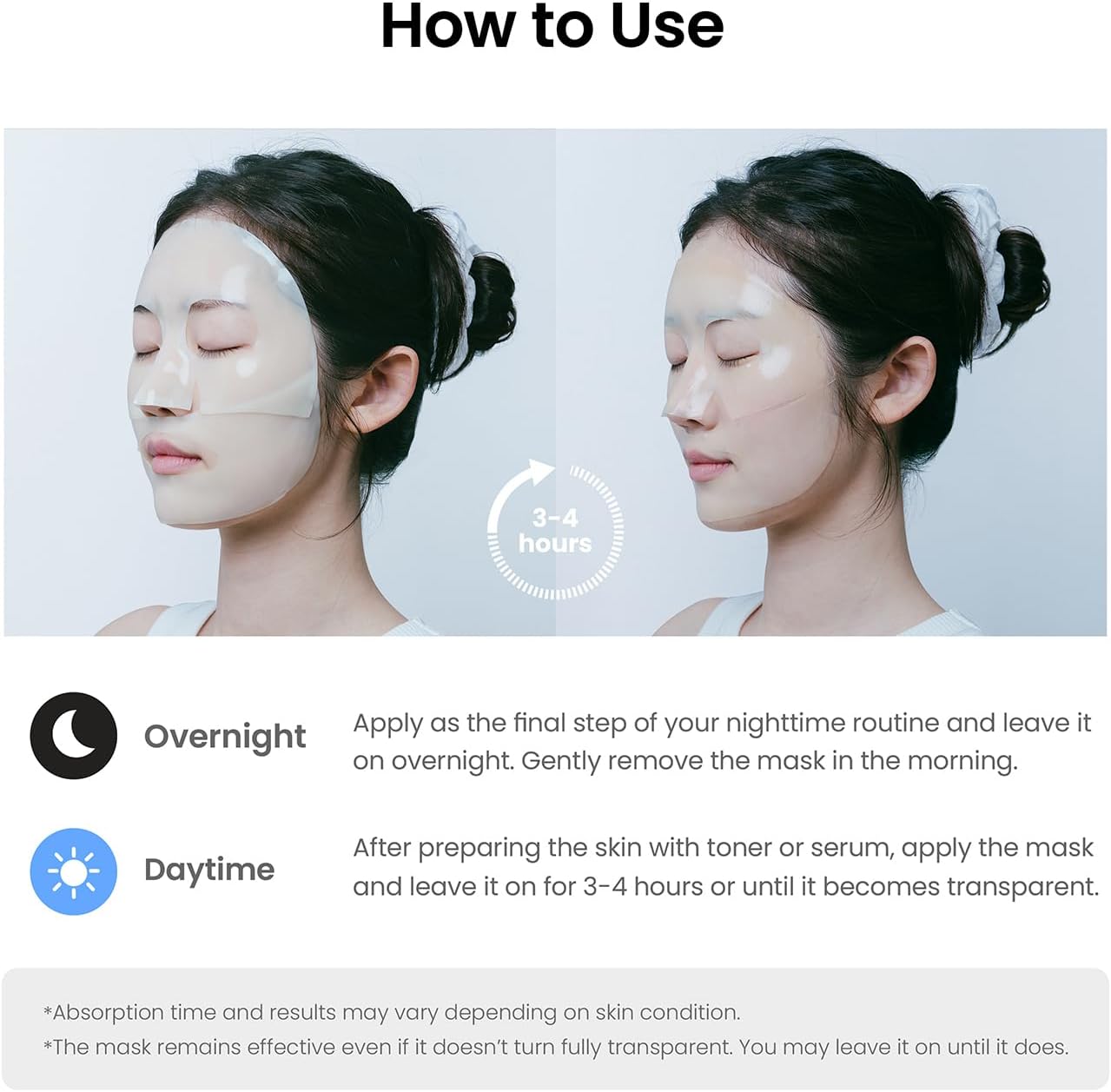 caraseoul Glowganic Pro Collagen Hydrogel Facial Mask - Niacinamide (Vitamin B3) and Adenosine, Moisturizing and Brightening, Minimizes Pores, Korean Skincare, Vegan, Night Masks [4 Pieces]