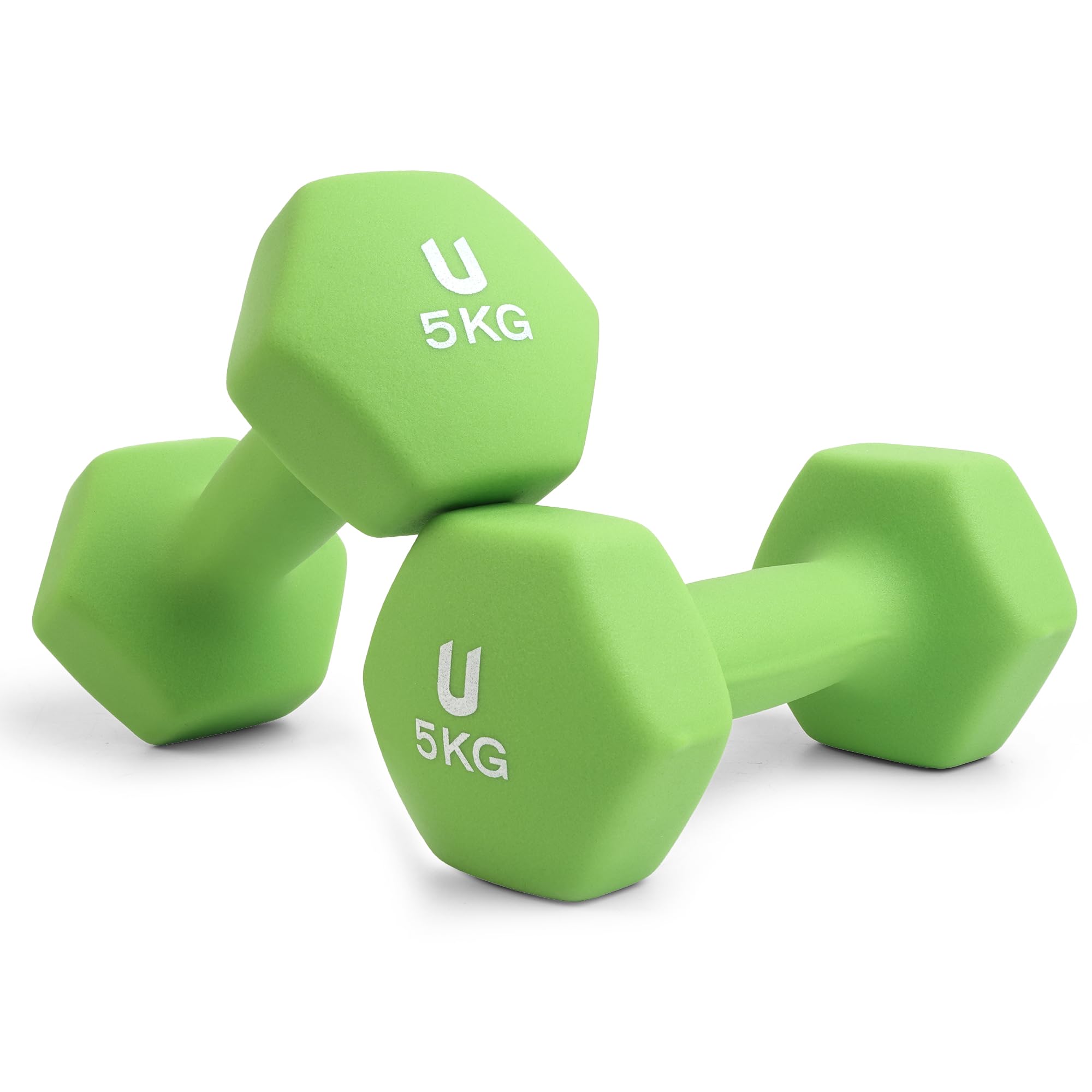 unycos - Non-slip dumbbells and dumbbells: Iron | Neoprene: from 1 kg to 10 kg - Soft to the touch for men and women, ergonomic design, anti-rolling, home gym, fitness