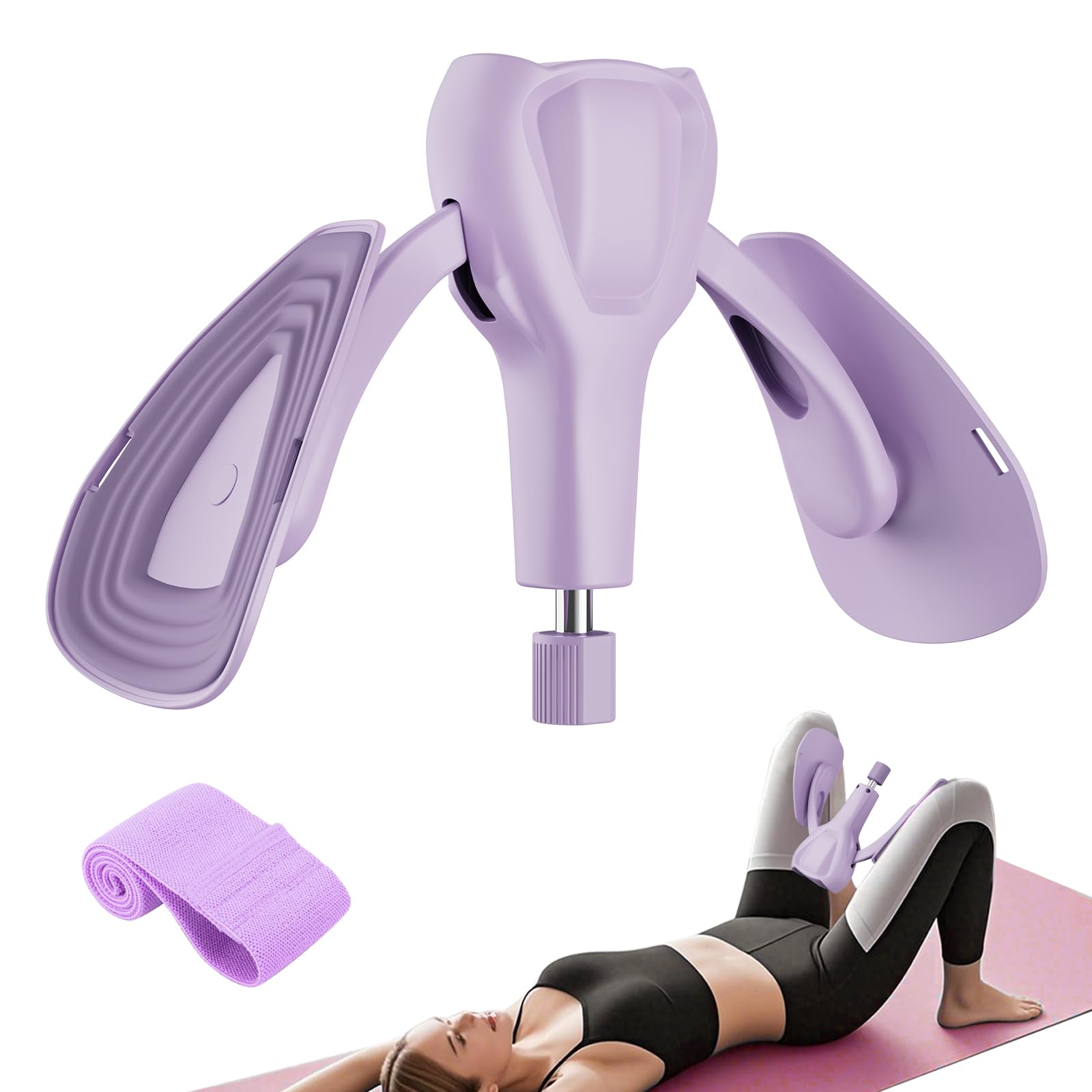 Dispositivo de Ejercicio del Suelo Pélvico, Entrenador Ajustable de Kegel de 77 LB para Pierna Interior y Cadera, Equipamiento de Entrenamiento en Casa para Hombres y Mujeres, con Banda