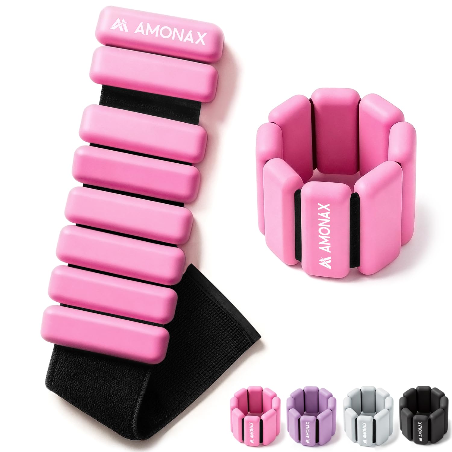 Amonax Adjustable Ankle Weights, Ankle Weights Gym Ankle Weights for Women and Men, 2 x 0.5 kg/1 kg Ankle Weights, Pilates Wrist Weights and Ankle Weights for Yoga, Dance