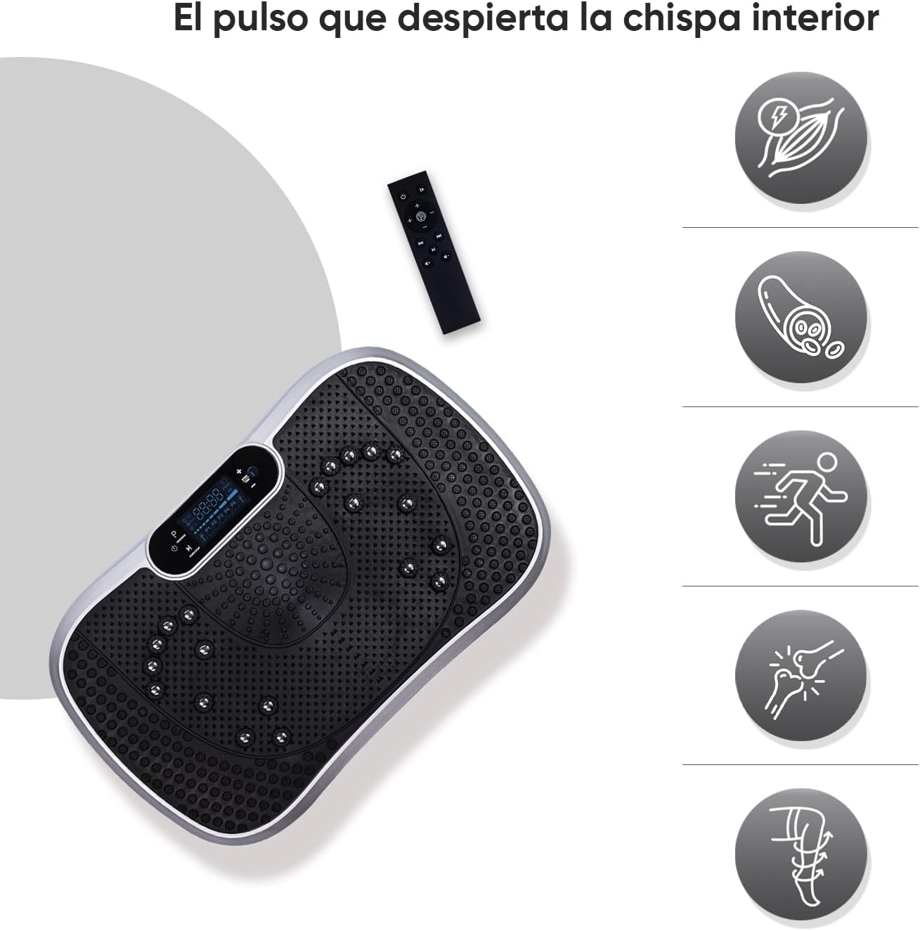 WeightWorld Vibration Platform – 99 Speeds, Massager, Bluetooth Speaker and Elastic Bands – Muscle Vibration Platform for Exercise at Home with Remote Control and 5 Programs