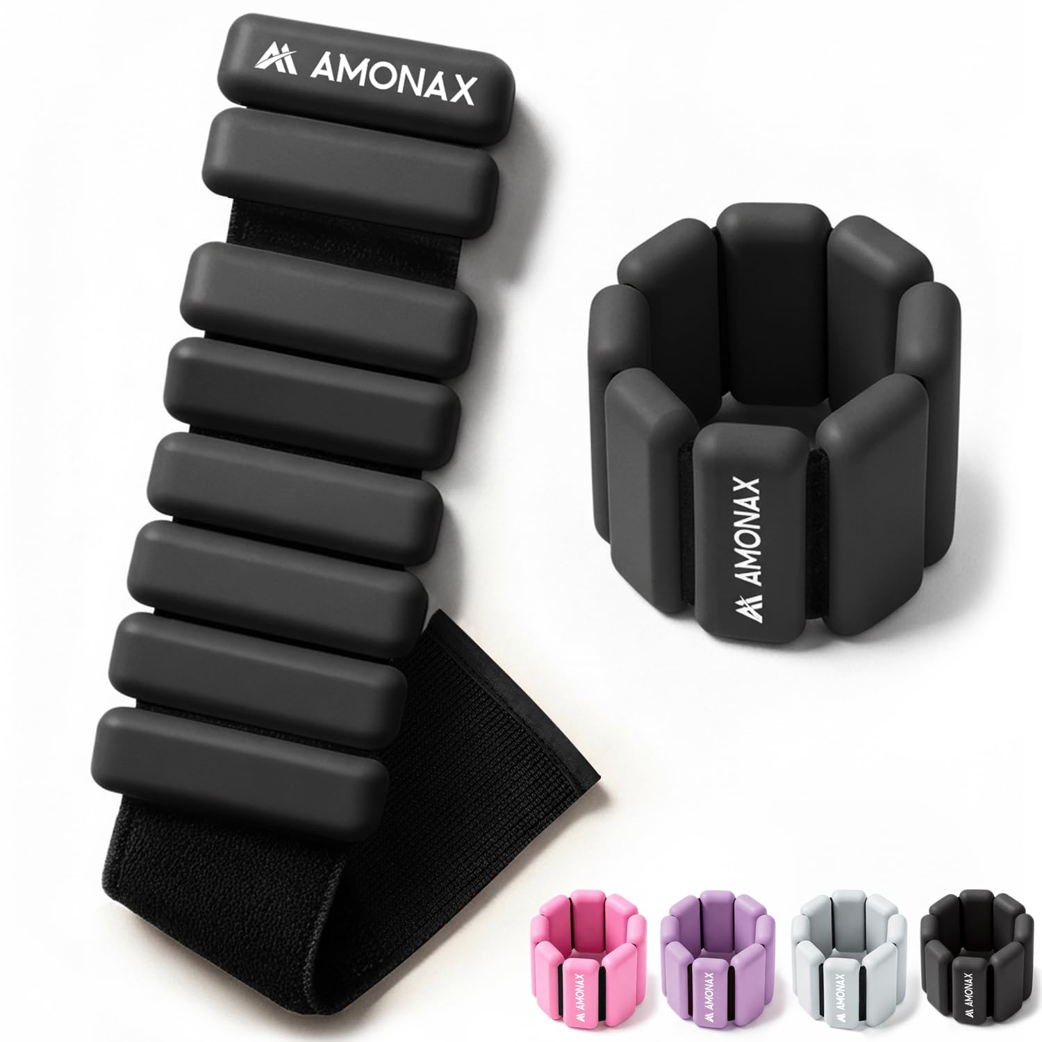 Amonax Adjustable Ankle Weights, Ankle Weights Gym Ankle Weights for Women and Men, 2 x 0.5 kg/1 kg Ankle Weights, Pilates Wrist Weights and Ankle Weights for Yoga, Dance
