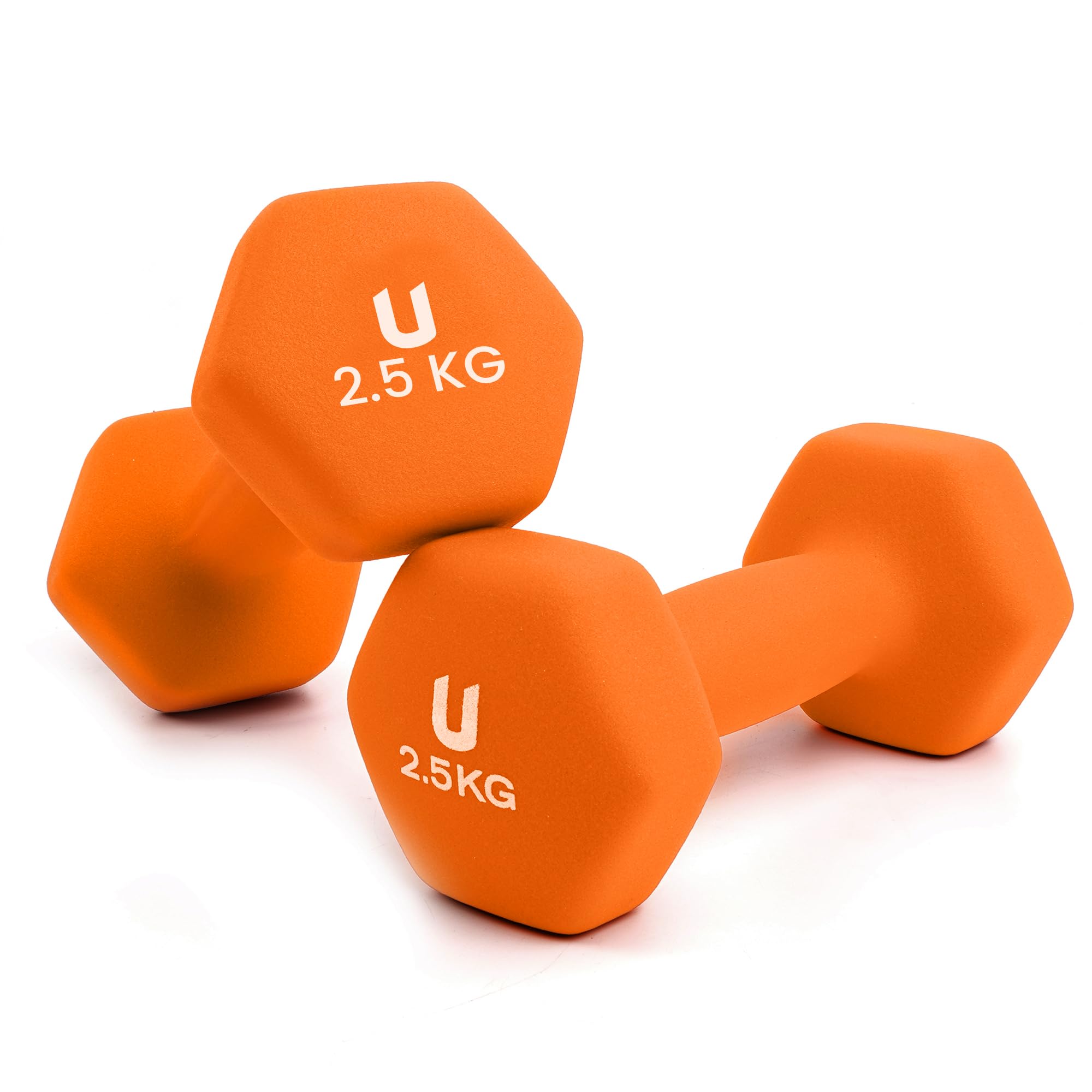 unycos - Non-slip dumbbells and dumbbells: Iron | Neoprene: from 1 kg to 10 kg - Soft to the touch for men and women, ergonomic design, anti-rolling, home gym, fitness