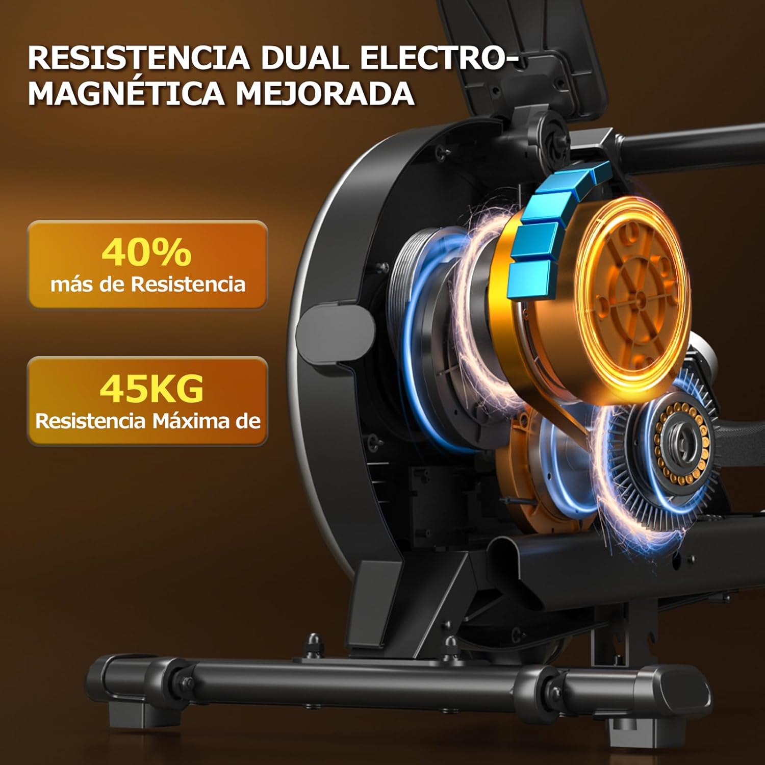 Home Rowing Machine, 16/32 Resistance Levels, Silent Magnetic Rowing with Main Stream App, Improved Double Rails for Added Stability