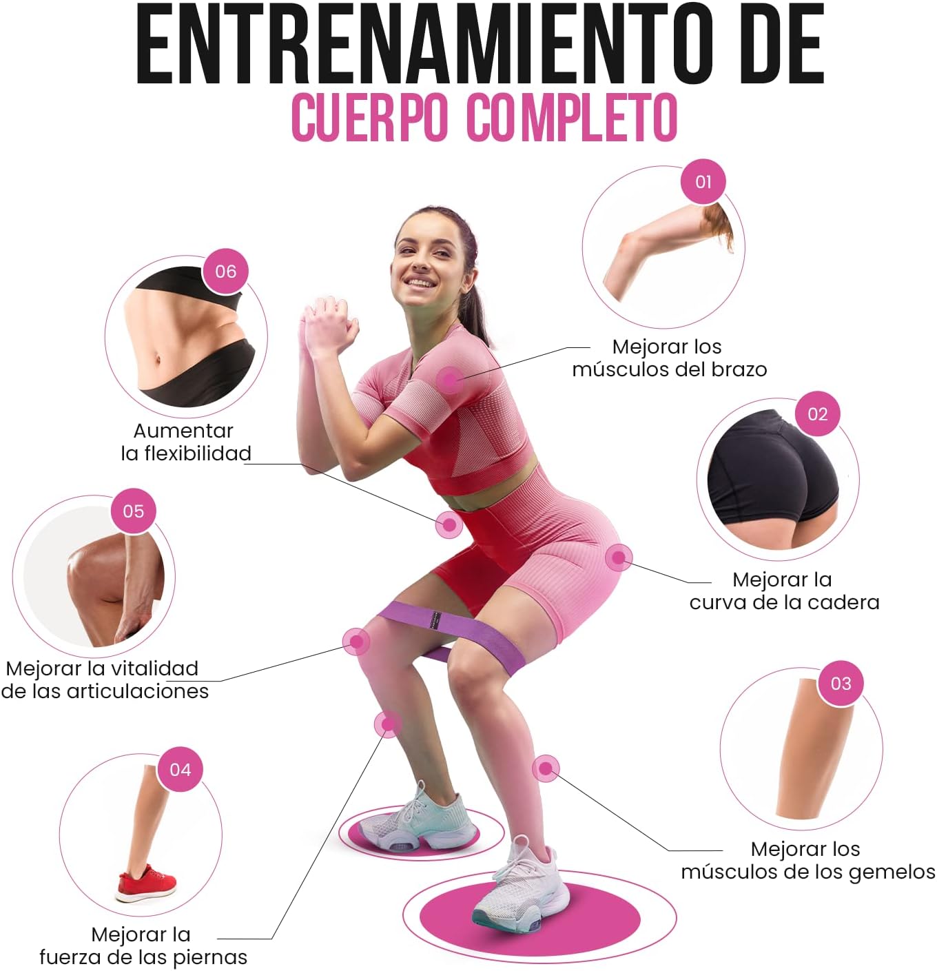 PORTENTUM Elastic bands for bodybuilding, set of 3 non-slip fabric fitness bands, 3 levels of resistance for crossfit, yoga, buttocks and other sports and storage bag