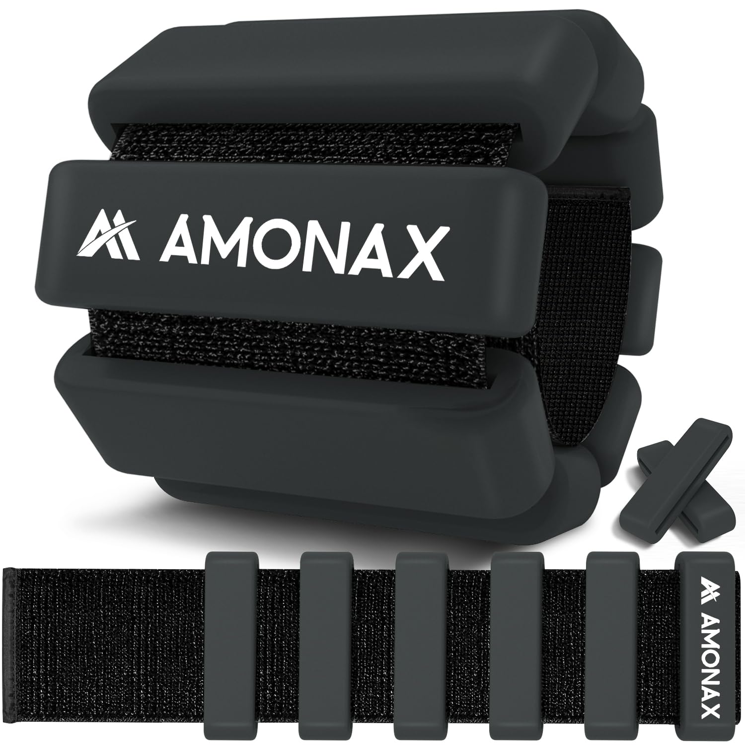 Amonax Adjustable Ankle Weights, Ankle Weights Gym Ankle Weights for Women and Men, 2 x 0.5 kg/1 kg Ankle Weights, Pilates Wrist Weights and Ankle Weights for Yoga, Dance