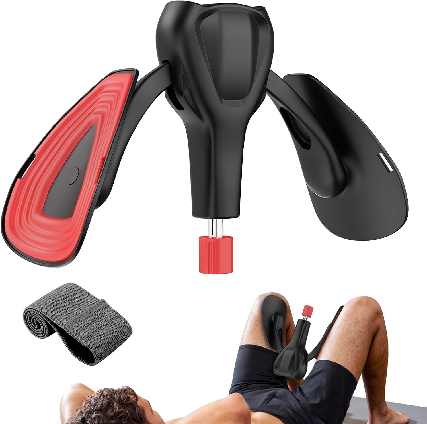 Dispositivo de Ejercicio del Suelo Pélvico, Entrenador Ajustable de Kegel de 77 LB para Pierna Interior y Cadera, Equipamiento de Entrenamiento en Casa para Hombres y Mujeres, con Banda