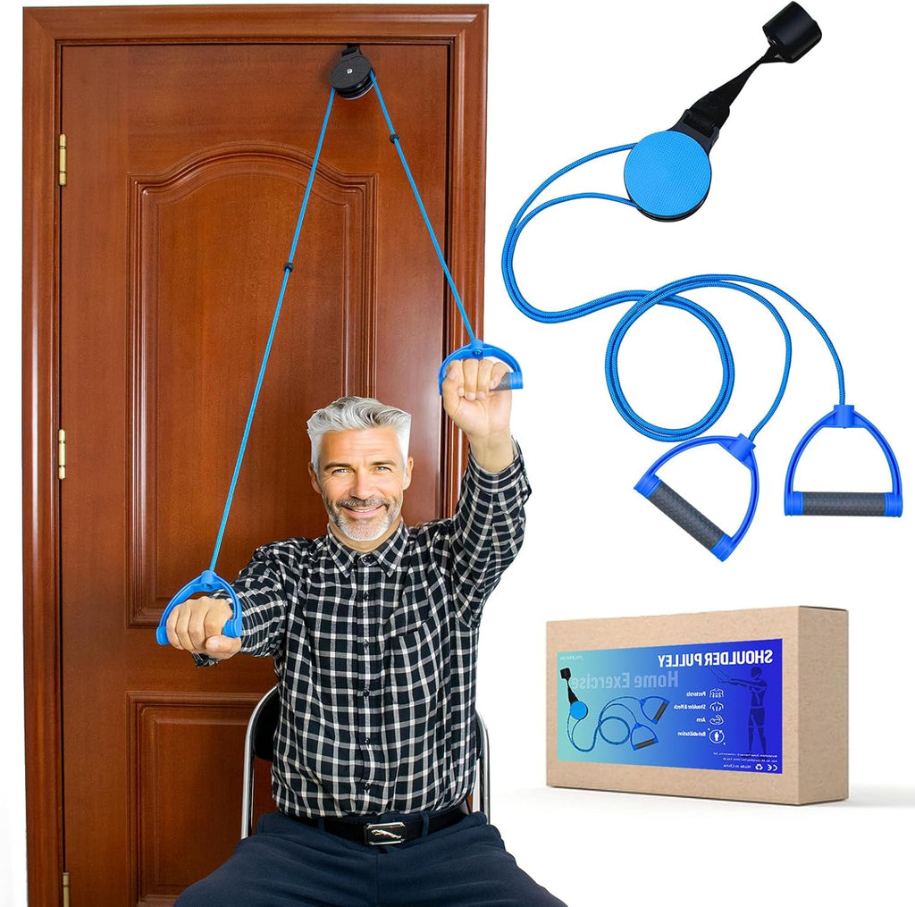 Shoulder Pulley, [Update] Shoulder Rehabilitation Pulleys for Physiotherapy, Rope Pulleys Gym for Home, Exercise and Gate Exercise Ropes for Rehabilitation, Exercise and Injury Prevention