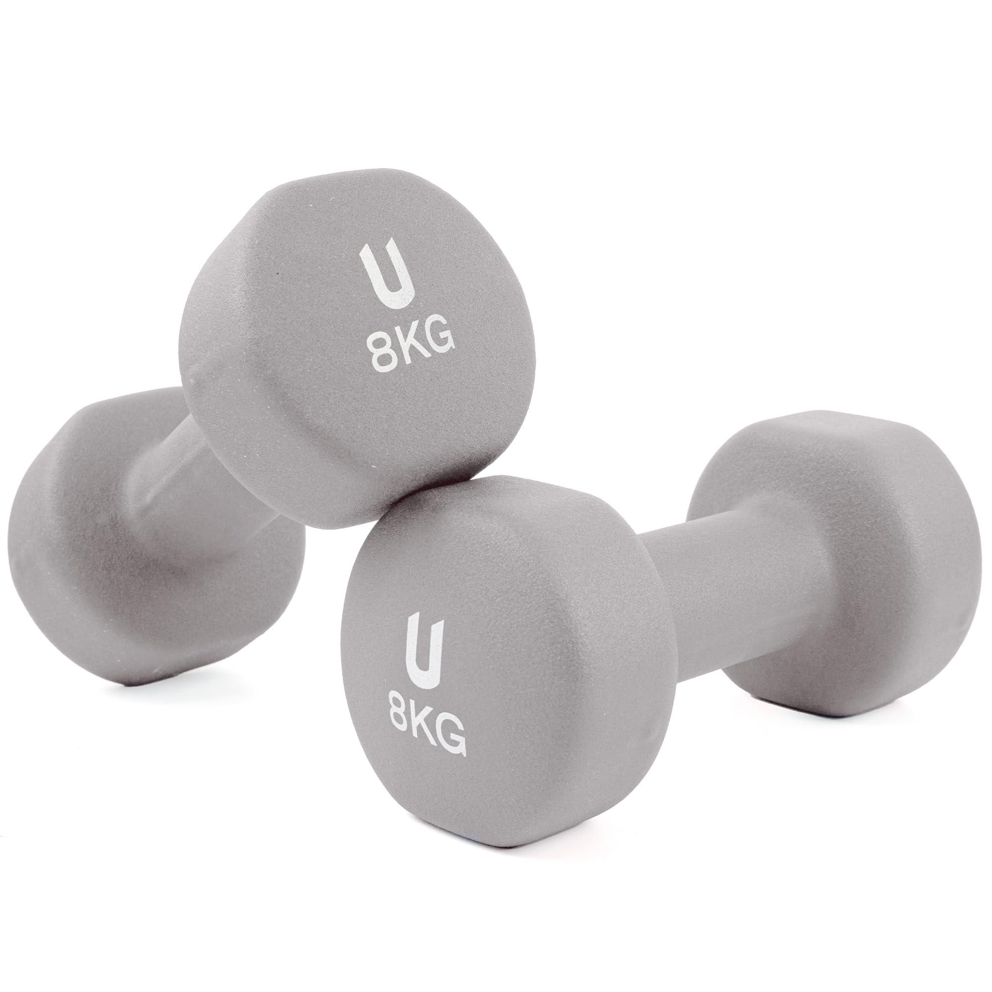 unycos - Non-slip dumbbells and dumbbells: Iron | Neoprene: from 1 kg to 10 kg - Soft to the touch for men and women, ergonomic design, anti-rolling, home gym, fitness