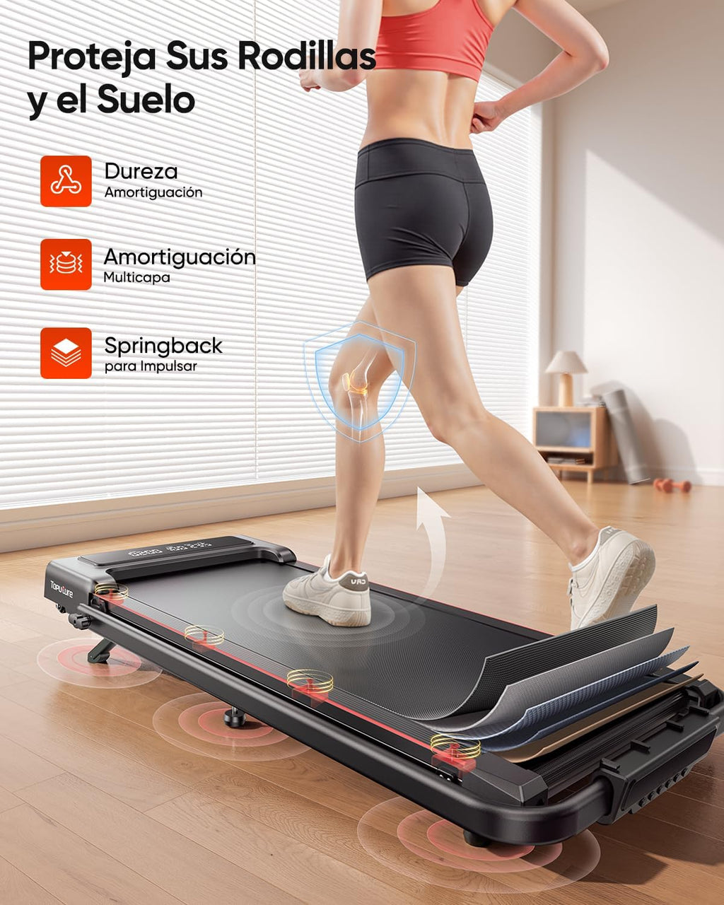 4 in 1 Folding Treadmill with Tilt 9%, TOPUTURE 2.5HP Under Desk Walkingpad, 12KM/H, Home/Office, Dual LED Display, App and Mute Magnetic Remote Control