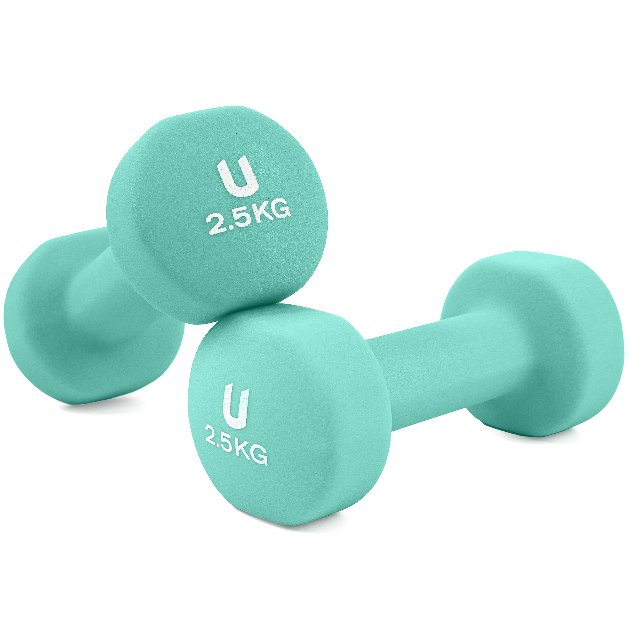 unycos - Non-slip dumbbells and dumbbells: Iron | Neoprene: from 1 kg to 10 kg - Soft to the touch for men and women, ergonomic design, anti-rolling, home gym, fitness
