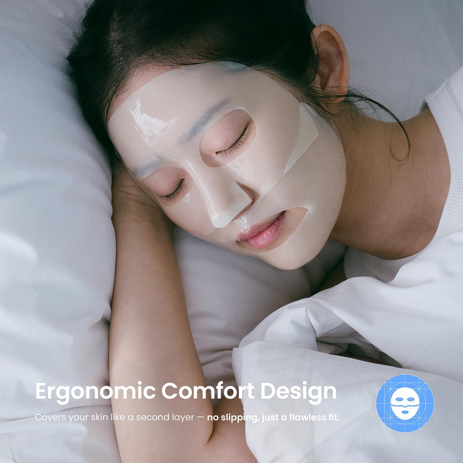 caraseoul Glowganic Pro Collagen Hydrogel Facial Mask - Niacinamide (Vitamin B3) and Adenosine, Moisturizing and Brightening, Minimizes Pores, Korean Skincare, Vegan, Night Masks [4 Pieces]