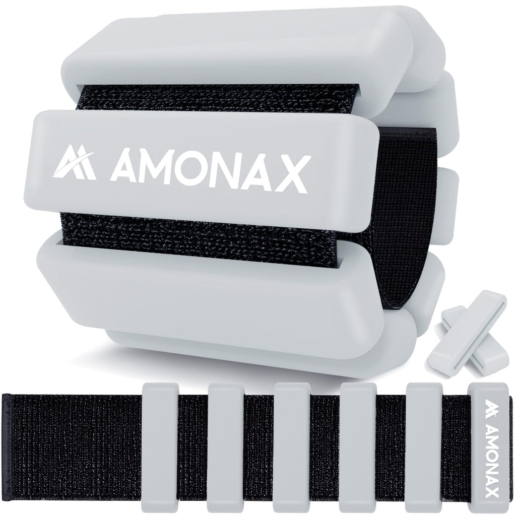 Amonax Adjustable Ankle Weights, Ankle Weights Gym Ankle Weights for Women and Men, 2 x 0.5 kg/1 kg Ankle Weights, Pilates Wrist Weights and Ankle Weights for Yoga, Dance