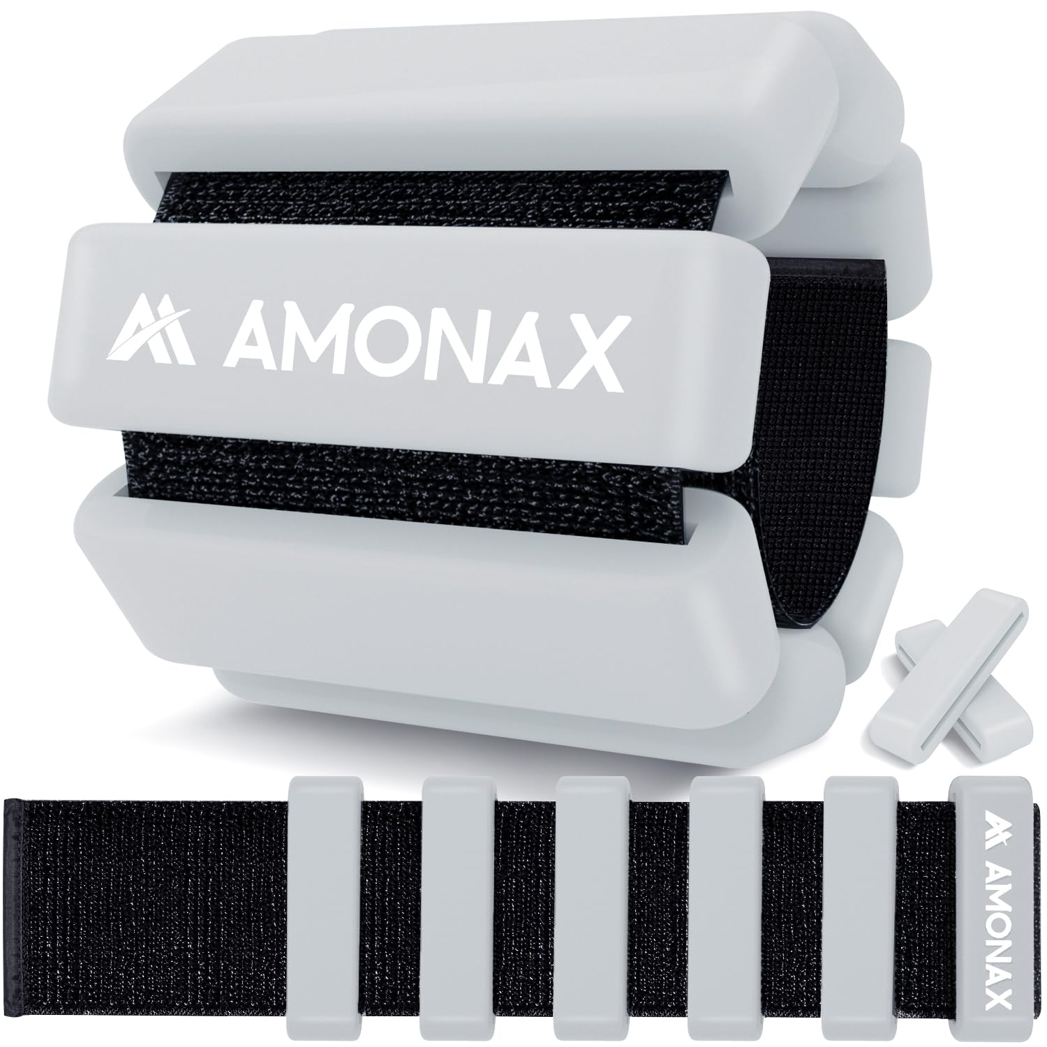 Amonax Adjustable Ankle Weights, Ankle Weights Gym Ankle Weights for Women and Men, 2 x 0.5 kg/1 kg Ankle Weights, Pilates Wrist Weights and Ankle Weights for Yoga, Dance