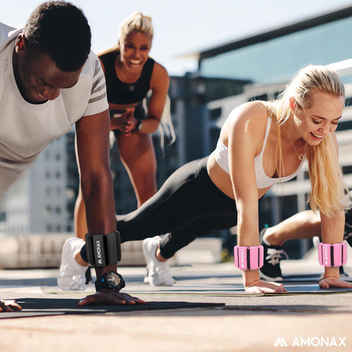 Amonax Adjustable Ankle Weights, Ankle Weights Gym Ankle Weights for Women and Men, 2 x 0.5 kg/1 kg Ankle Weights, Pilates Wrist Weights and Ankle Weights for Yoga, Dance