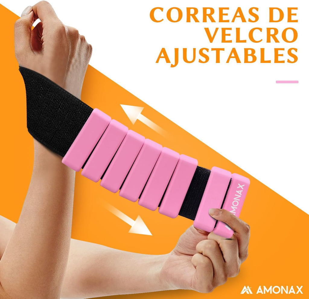 Amonax Adjustable Ankle Weights, Ankle Weights Gym Ankle Weights for Women and Men, 2 x 0.5 kg/1 kg Ankle Weights, Pilates Wrist Weights and Ankle Weights for Yoga, Dance