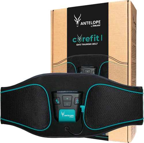 Beurer Antelope Corefit I EMS Training Belt, Abdominal Muscle Stimulation, Muscle Building, 9 Training Programs, 4 Electrodes
