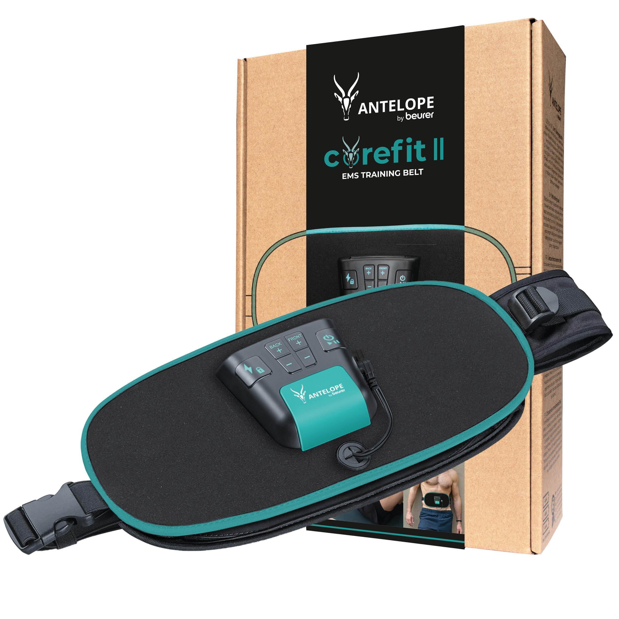 Beurer Antelope Corefit I EMS Training Belt, Abdominal Muscle Stimulation, Muscle Building, 9 Training Programs, 4 Electrodes